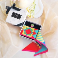 【TWILLY】幾何圖長絲巾禮盒 | 配絲巾扣 領巾 襯托神器