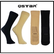 [Ready Stock- 40cm] Anti-Slip Qstar Panjang Betis Socks Stoking Muslimah Solat/ Umrah/ Haji