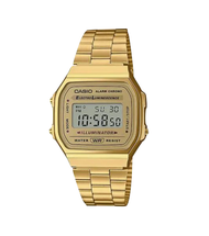 casio นาฬิกาข้อมือผู้หญิง สายสเตนเลส สีทอง รุ่น A-168WG-9W คาสิโอ้ A168 A-168 ข้อเลื่อนปรับเองได้ (w