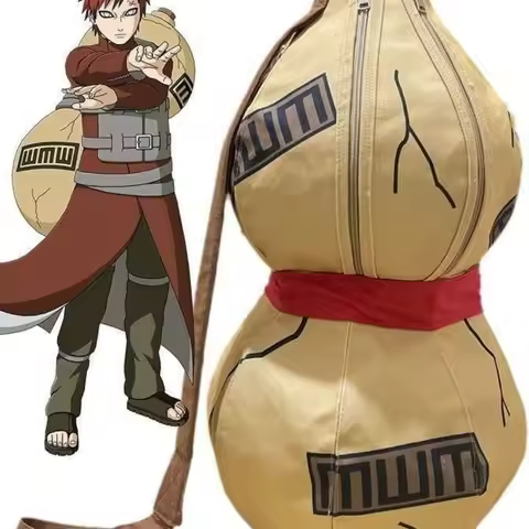 Anime Naruto Shoulder Bag Sabaku No Gaara Gourd Backpack Canvas Sports Rucksack Cosplay Prop Bag Cas