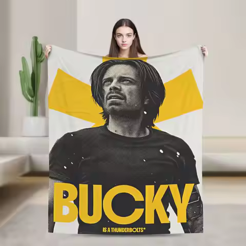 Bucky Barnes Winter Soldier Blanket Super Soft Pattern Plush Throw Blanket For Bedroom Airplane Trav