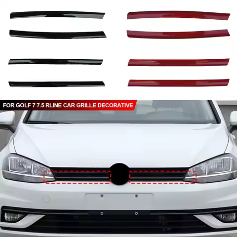 2Pcs Car Grille Decorative Up Grille Strips Car Stickers Auto Accessories for VW Golf 7 7.5 Rline Lo