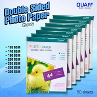 Quaff A4 Size Double Sided Glossy Photo Paper From 120gsm To 300gsm 50 Sheets Pack