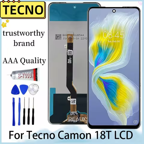 6.8" Original New For Tecno Camon 18T LCD Display Touch Screen Digitizer Assembly For Camon18T LCD R