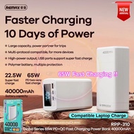 Remax RPP 310 Dinba Series 40000 mAh PowerBank PD QC 65W+QC22.5W Charging Phone Laptop High Power Ca