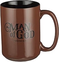 Christian Art Gifts Brown Ceramic Coffee Mug – 14 oz. Microwave and Dishwasher-safe Inspirational Sc