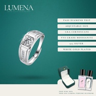 [Lumena] Valor 1.0 Carat Moissanite Diamond Adjustable White Gold Plated 925 Silver Ring