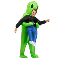 WGB Adult Scary Green Alien Inflatable Clothes Mascot Inflatable Monster Suit Halloween Funny Costum