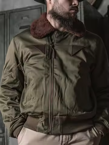 Bronson 1944 USAAF Type B-15A Flight Jacket Intermediate Flying Men Bomber Coat