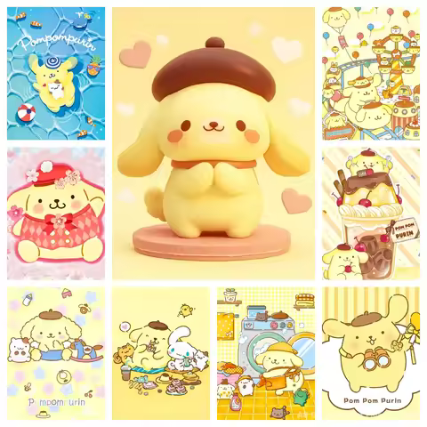 Pompompurin Sanrio AB Diamond Painting HelloKitty Cute Handmade Art Gift Cartoon Diamond Embroidery 