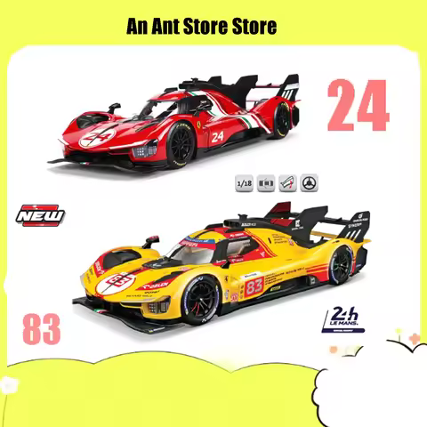 Bburago 1:18 Le Mans 24h Ferrari 499p Series No.24 No.83 Coated Simulation Alloy Miniature Model Car