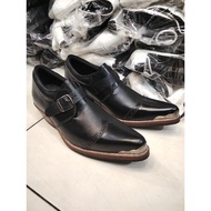 MEN'S COWBOY SHOES, GENUINE LEATHER, LEATHER INSOLE