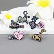 Cute 5Pcs Molecular Structure Enamel Pins Custom Chemical Element Symbol Brooches Lapel Badges Funny