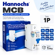 MCB 2A/4A/6A/10A/16A/20A/25A/32A/40A 1P HANNOCHS MCB 1 Phase Original