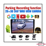 ANDROID CAR PLAYER WITH 2D & 3D 360 BIRD VIEW CAMERA WITH 4 SONY 4K CAMERA RECORDING SYSTEM
