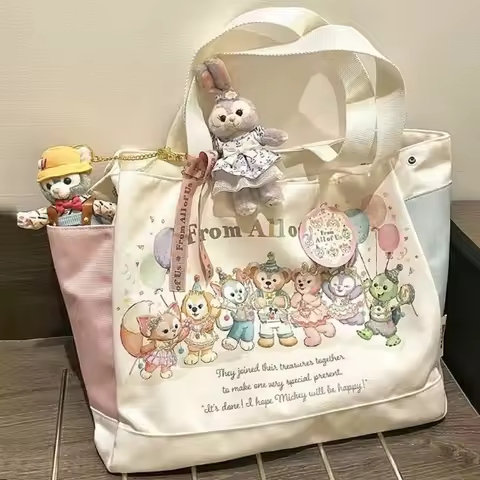 Kawaii ShellieMay StellaLou shoulder bag LinaBell CookieAnn Bear Duffy printed casual cartoon versat