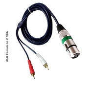 Power jack connector cable 1 xlr female to 2 rca quality antel cable