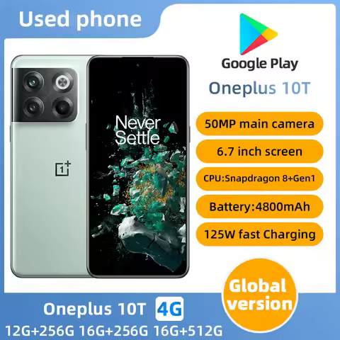 Oneplus 10T 5G SmartPhone CPU Qualcomm Snapdragon 8+ Gen1 Battery capacity 4800mAh 50MP Camera origi