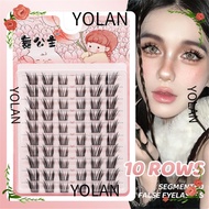 YOLANDAGOODS Fairy Lash Clusters, Natural D Curl Manga Eyelash Clusters, Wet-Look Wispy Invisible La