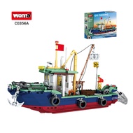 Woma Toys C0356A 582pcs Fishing Boat DIY Block Model Educational ABS PC Toy Set Ready Shipping CPSIA