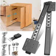 Pocket Door Slide, Cabinet Pocket Door Slide, with Magnetic Push-Pull Lock, Pivot Door Slide Hardwar