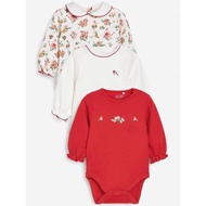 Ready Stock UK next Baby Boy Baby Child Baby Red Animal Princess All-Match Pure Cotton Long-Sleeved 