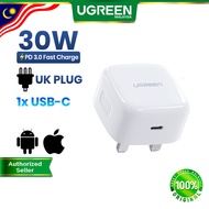 UGREEN 30W USB C Charger Fast Charging Power Travel Adapter PD 3.0 Type-C Wall UK Plug iPhone 17/16/