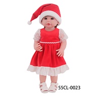 55cm Reborn Baby Doll Dress Christmas Doll Clothes Skirt For 22 Inch Reborn Girl Dolls Snowflakes Le