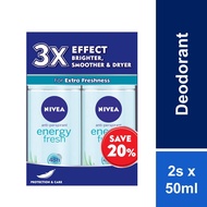 Nivea Deodorant Female Energy Fresh Roll On Twinpack 2x50ml