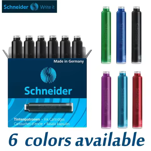Schneider Ink Cartridges European Standard Compatible with Pelikan Rotring Staedtler Jinhao Picasso 