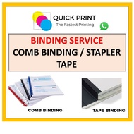 [FREE TRANSPARENT COVER] A4 Binding Type - Stapler Tape | Comb Binding