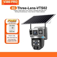 V380 Pro Three Screen CCTV Solar Outdoor IP66 Waterproof  Wireless Camera 4G SIM Card Built-in Batte