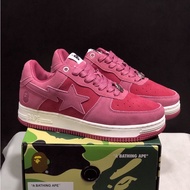 BAPE Sta Comfortable Casual Shoes Pink Low Top Wear Resistant