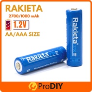 RAKIETA Rechargeable Battery ( AA / AAA ) 2700mAh / 1000mAh 1.2V