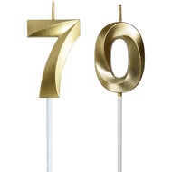 70th Birthday Candles,Gold Number 70 Cake Toppers,70th Birthday Decorations for Party Decoration