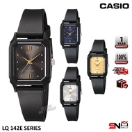 Casio LQ-142E Small Case Fashion Quartz Analog Black Resin Band Women Watch Jam Tangan Perempuan
