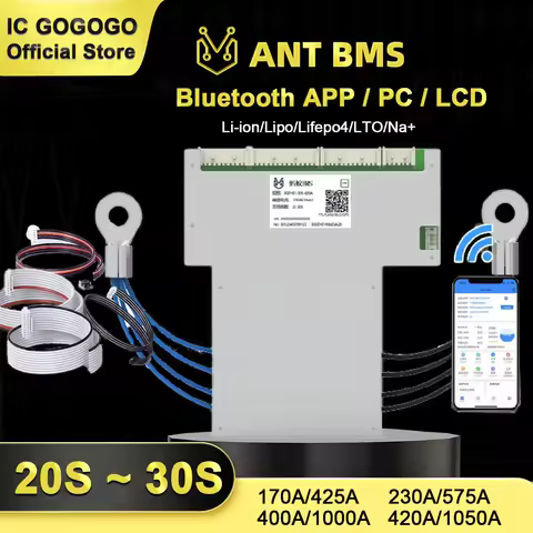 Smart 20S ~ 30S ANT BMS Lifepo4 li-ion LTO Battery Protection Board 1050A 380A 170A Bluetooth APP Ph