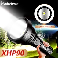 New XHP90 4-core Most Powerful Led Flashlight Torch Light Rechargeable Flash Light Xhp90 Usb Self-de