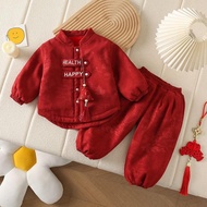 Baby Hundred Days Autumn Winter Chinese New Year Plus Velvet Suit20241203