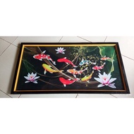 Koi fish wall decoration plus frame size 100x50cm