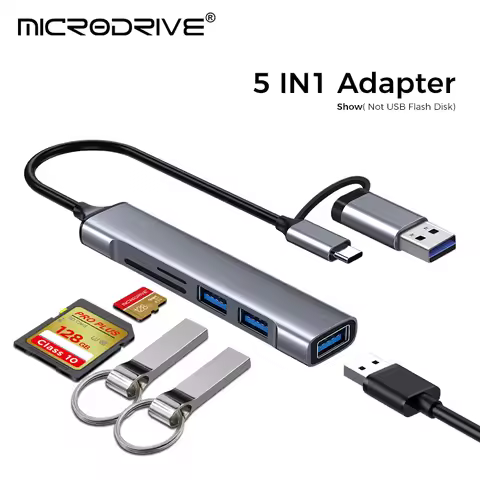 5 In 1 Multiport Hub Adapter USB3.0 5Gbps Expansion Dock Hub PD 100W Type C Extender Hub Plug and Pl