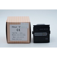 HourMeter Black HM-2 AC 220V 50Hz High-Precision Hour Meter Engine Counter 0–99,99,99,H Durable Indu