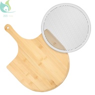 Pizza Peel and Screen Set Multipurpose Pizza Board Bamboo Pizza Paddle Lightweight Pizza Spatula Pad