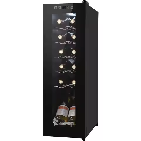 12-Bottle Freestanding Compressor Wine Cooler with Digital Temperature Control for Home Bar or Kitch