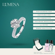 [Lumena] Bloom 1.0 Carat Moissanite Diamond Adjustable White Gold Plated 925 Silver Ring