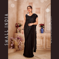 {**ส่งฟรี**} SMALL INDIA 🥻 Ready To Wear Sequence Saree ชุดสาหรี 🥻 Women Silk Saree