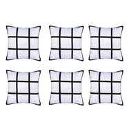 P.K.YO-6Pcs Sublimation Blank Panel Pillow Case DIY Polyester Cushion Cover 9 Photo Heat Transfer Pr