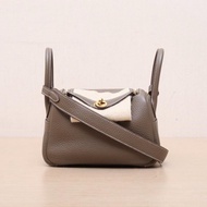 HERMES(愛馬仕) Lindy Mini 18大象灰 TC皮 U刻 金扣