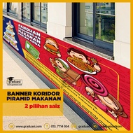 Banner Piramid Makanan Malaysia, Keceriaan kantin sekolah , 2 pilihan saiz #bnrb