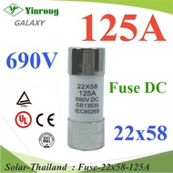 DC Fuse Size 22x58mm 125A 690V GR For Battery (Excluding Cylinder) Model Fuse-22x58-125A